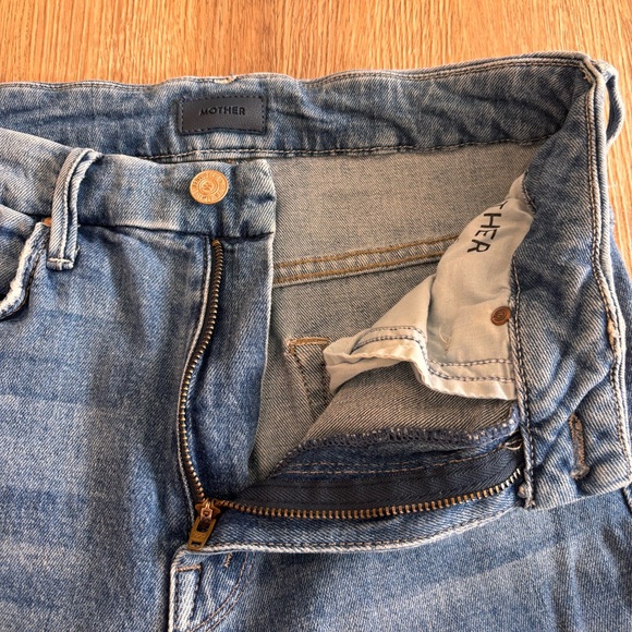 Mother Women’s High Waisted Looker Ankle Frayed Hem Skinny Jeans Blue Size 26x26 - Picture 5 of 13